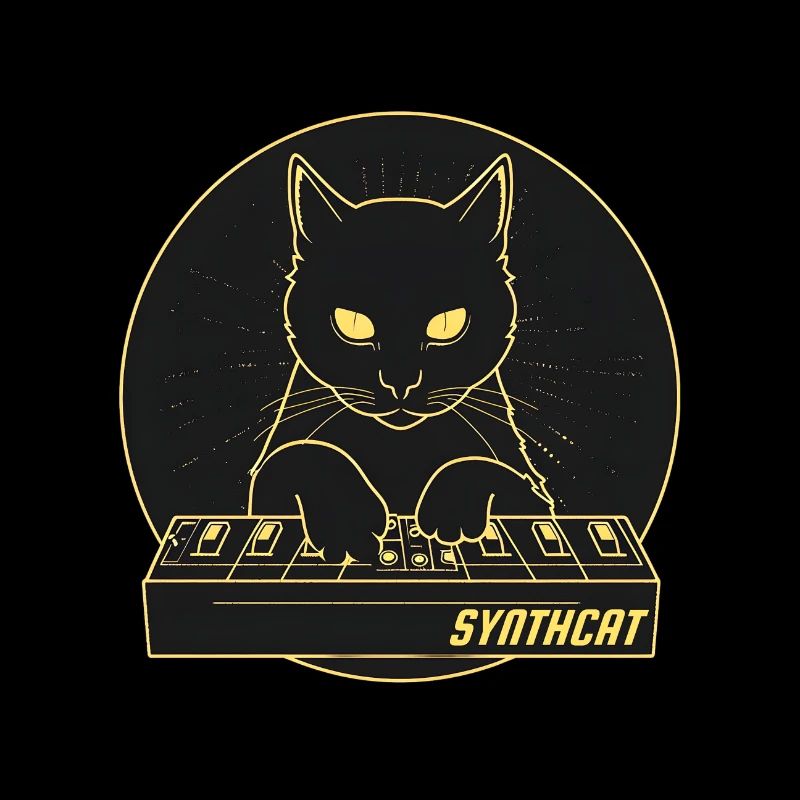 Schwarze Synth-Katze