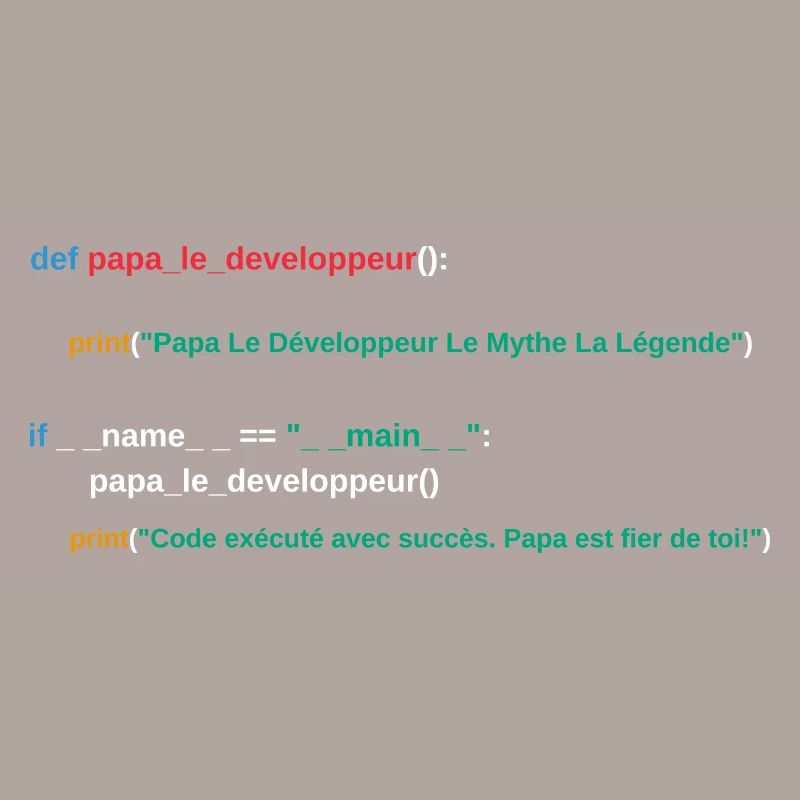Code du programme Papa développeur