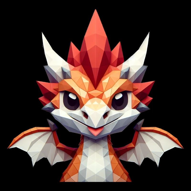 Ein kleiner Drache im Polygon-Stil