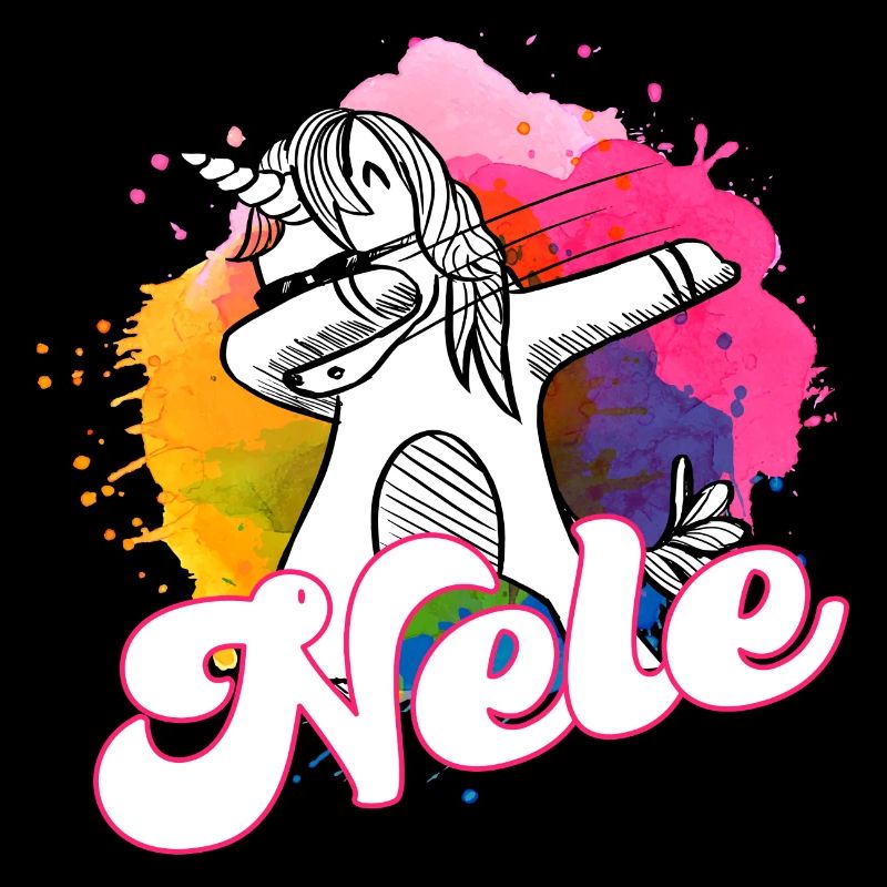 NELE - Beau nom avec licorne dabbing