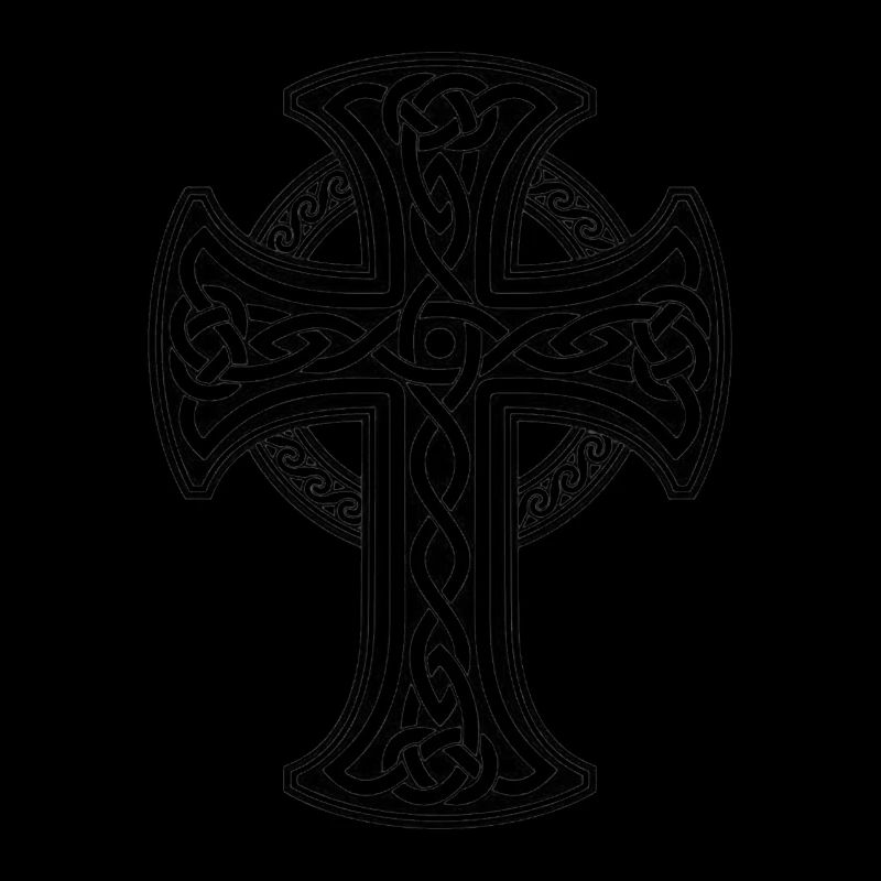 Black Celtic cross with circular braid