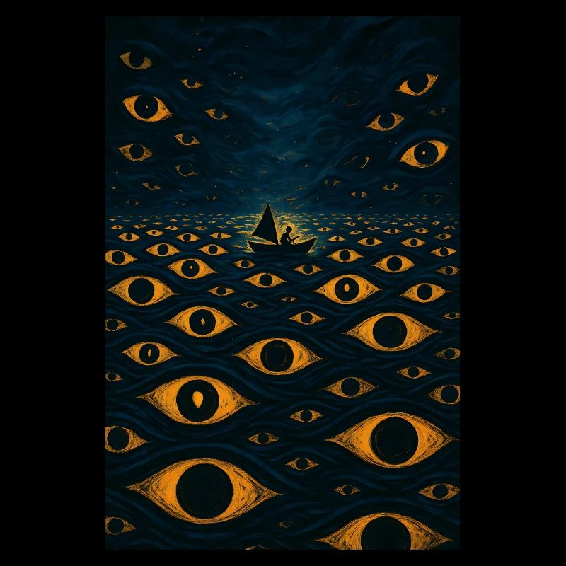 Surrealer Ozean der Augen Mitternachtsfahrt