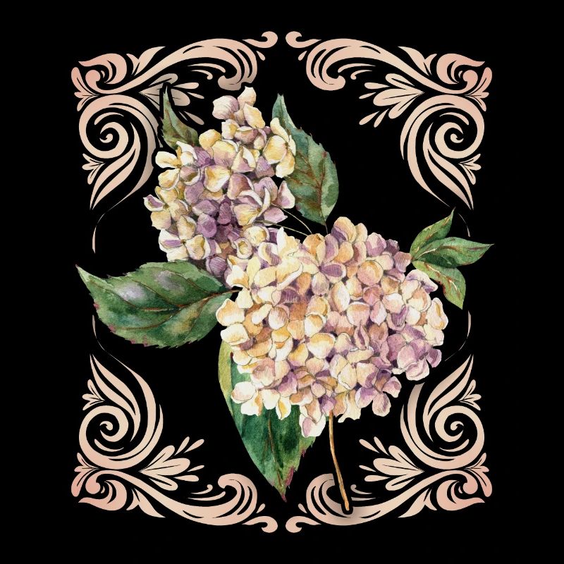 Hydrangea, vintage hydrangea, watercolor