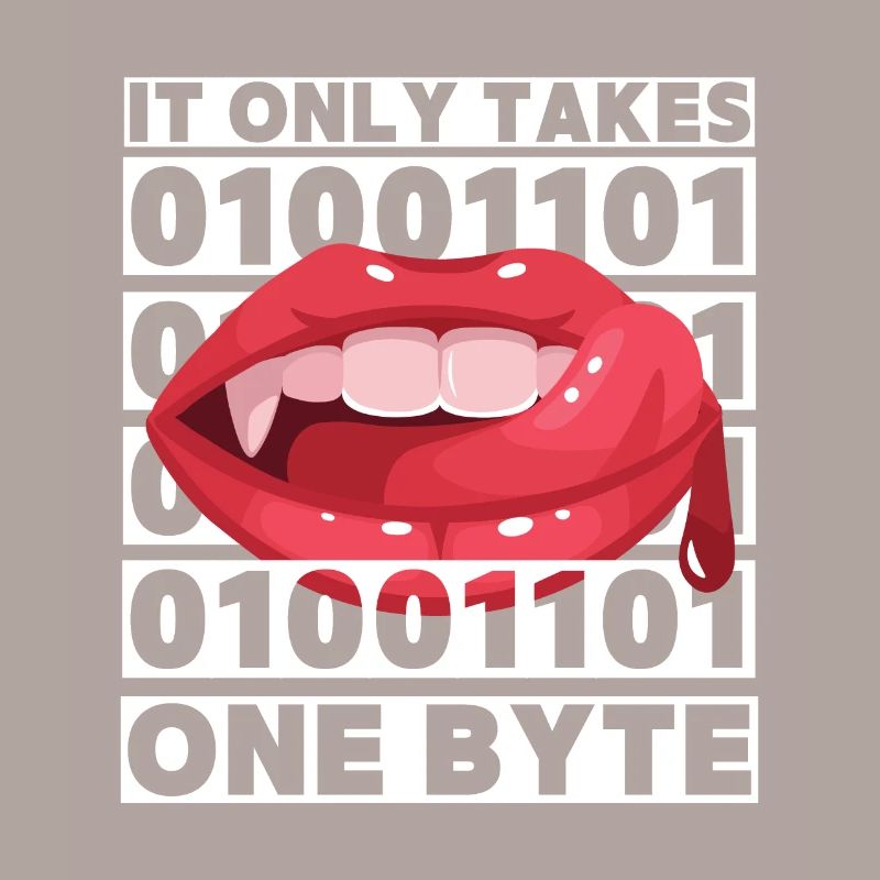 Bit Bytes Binäre Computernerd, Vampir, Spruch, Pun