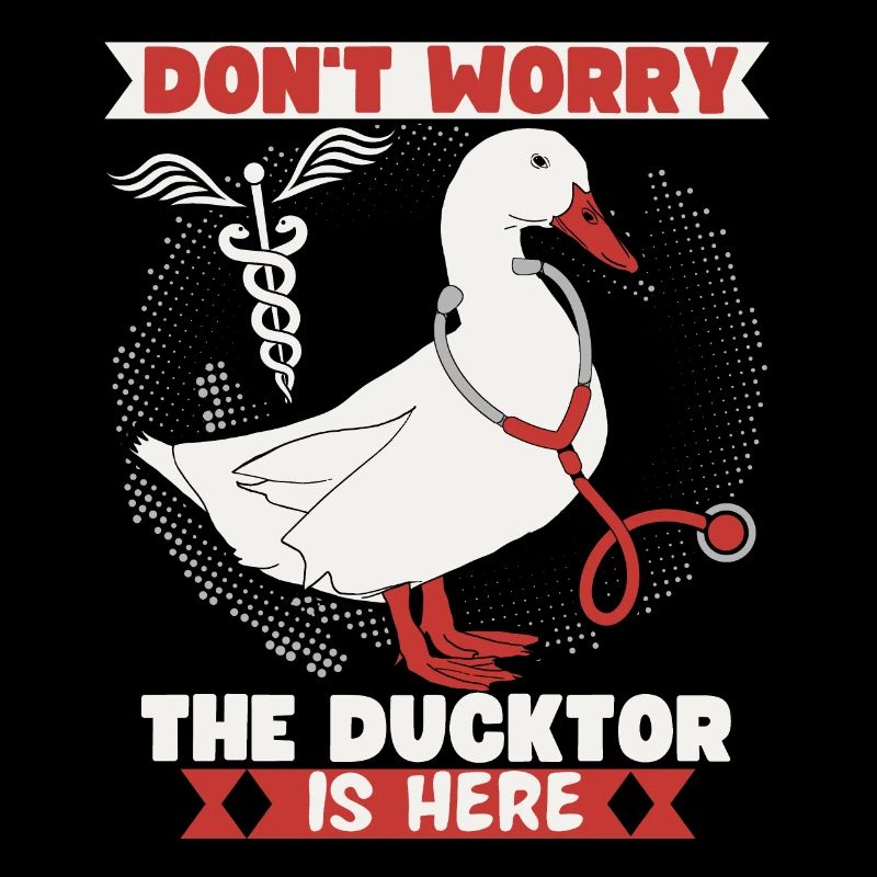Arzt Witz, Comic Ente, lustiger Doktor Spruch, Pun