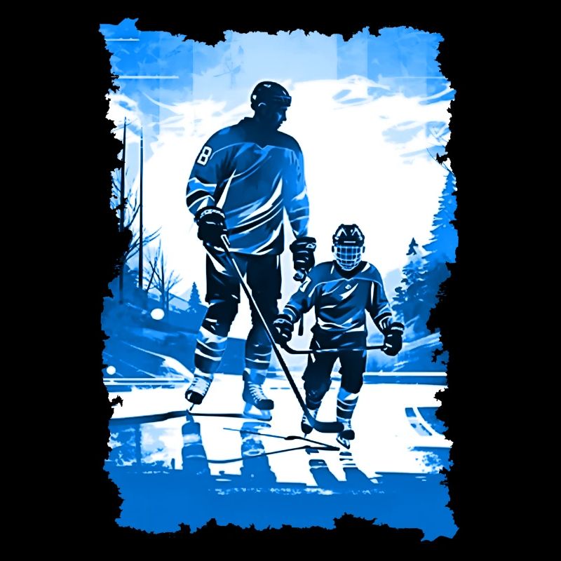 Vater und Sohn Eishockey Vatertags Geschenk