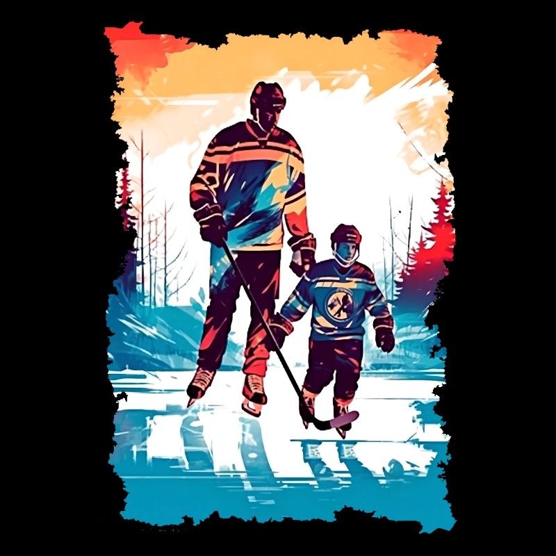 Vater und Sohn Eishockey Vatertags Geschenk