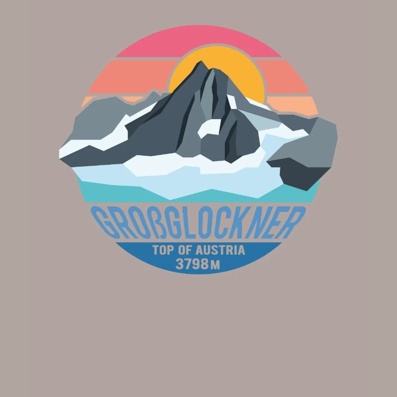 Grossglockner 3798m low poly mountain summit Austria