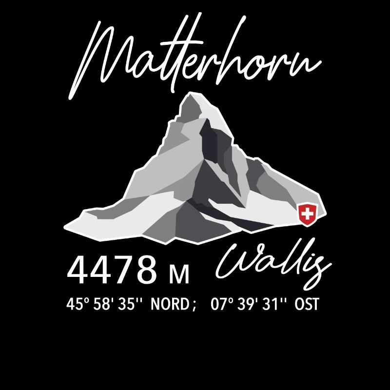 Matterhorn Zermatt Schweizer Berg Retro Low Poly