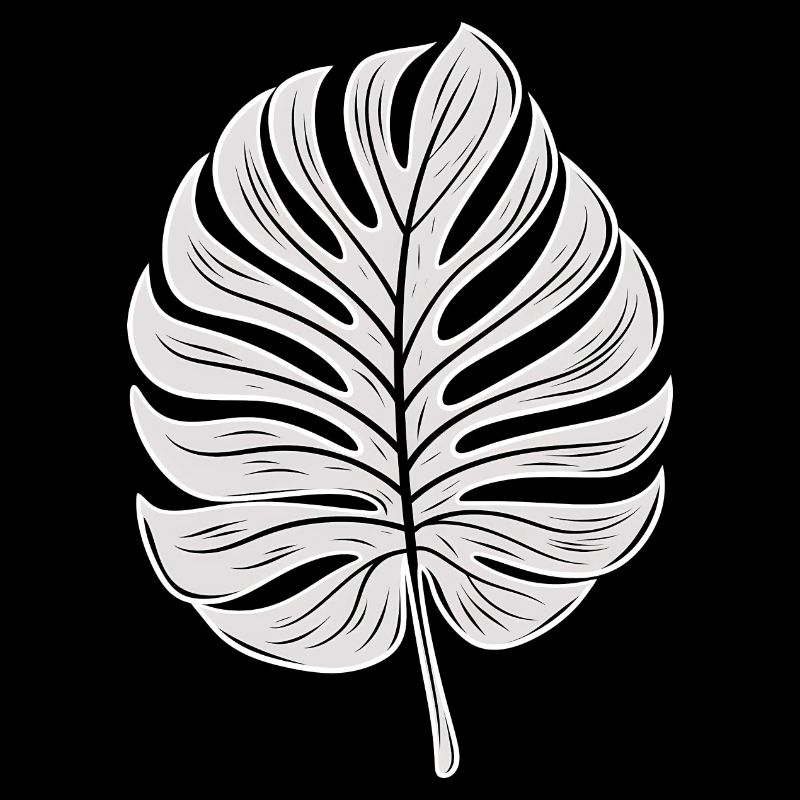 Cool Monstera Leaf, Plants Motif