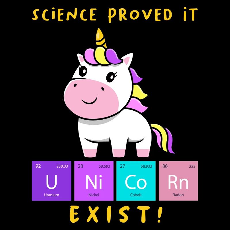 Chemie Elemente Einhorn | Regenbogen Einhorn