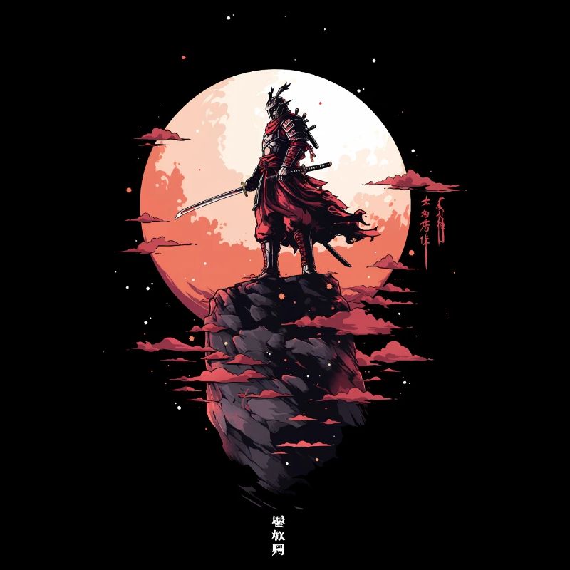 Katana Samurai Krieger Sunset Rock Japan