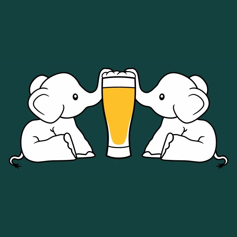 paar team 2 freunde crew alkohol elefant bier saug