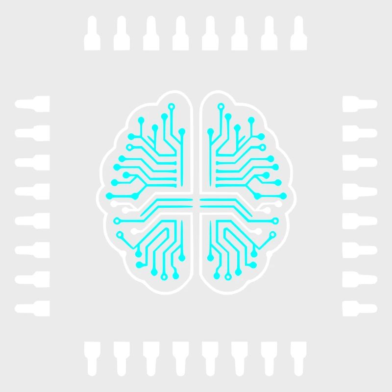 AI Brain Chip Processor Tech Vector