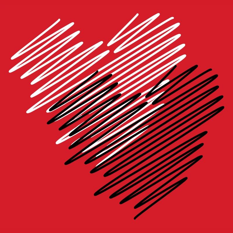 Two Hearts Scribble