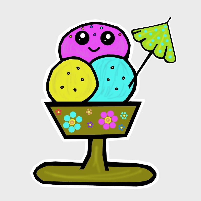 Bunter Eisbecher Eiscreme Eiskreme Eis