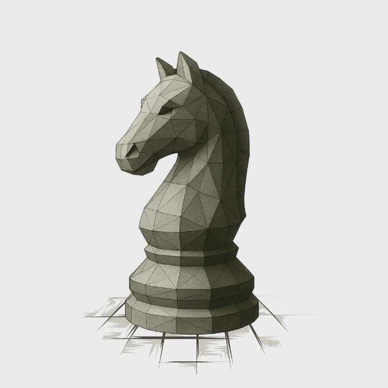 Conception du cavalier d’échecs à faible polygonisme