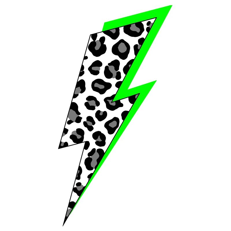 Lightning Leopard Pattern with Neon Shadow
