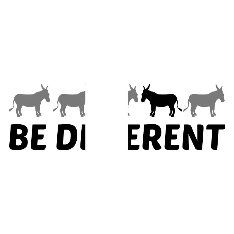 text anders be different esel pferd pony klein pac
