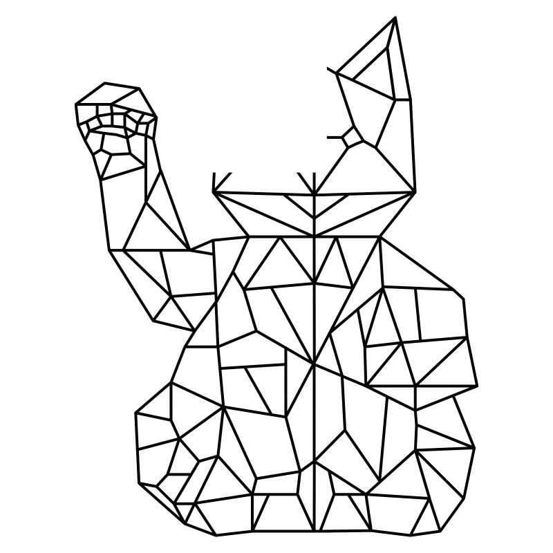 Chat de fortune Maneki-neko Polygone