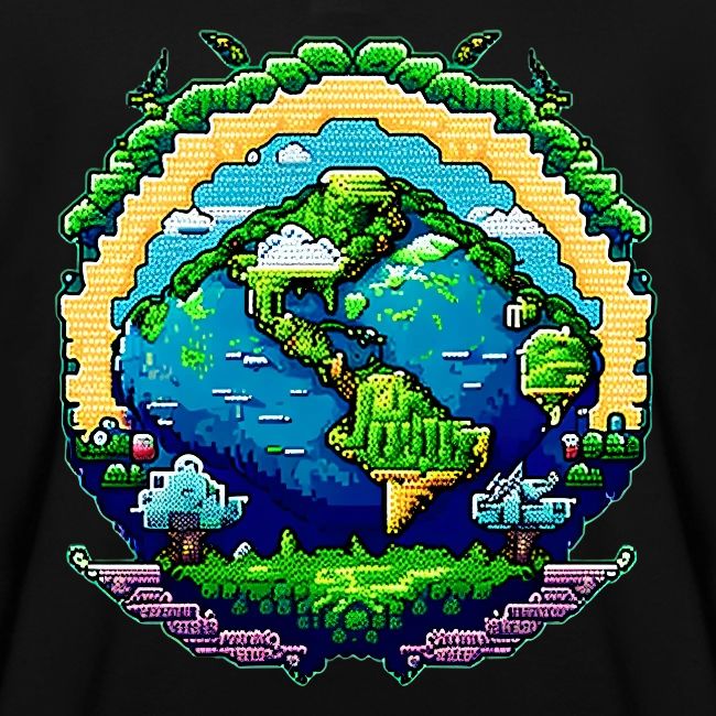 Globe en pixel art