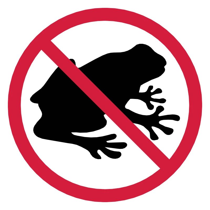 grenouille interdite panneau zone pas kroete silhouett