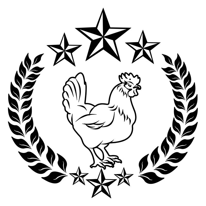 Poulet blanc avec étoiles