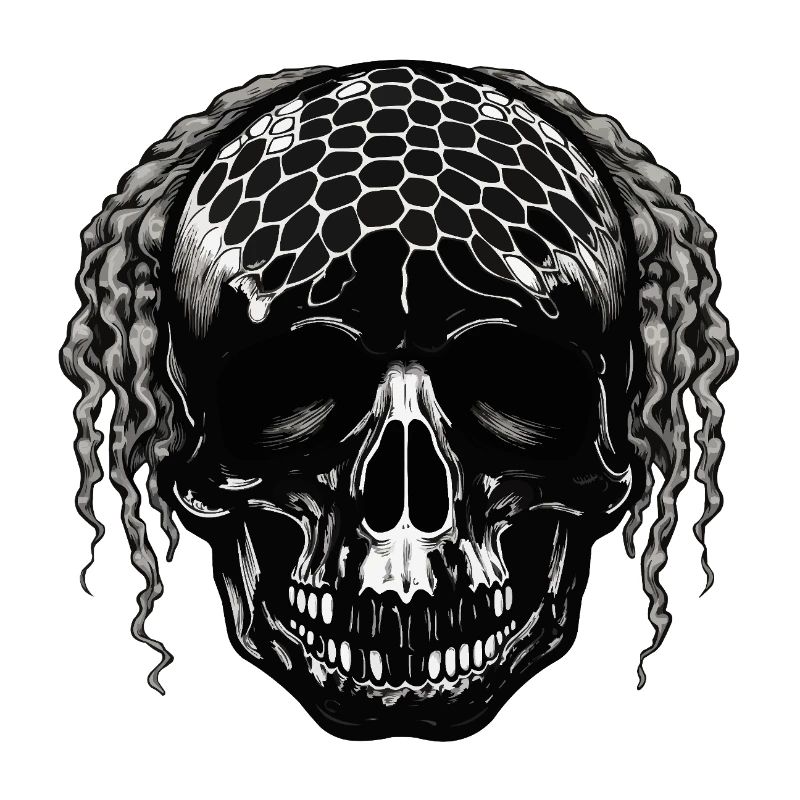 Skull with Mesh Pattern Dreadlocks