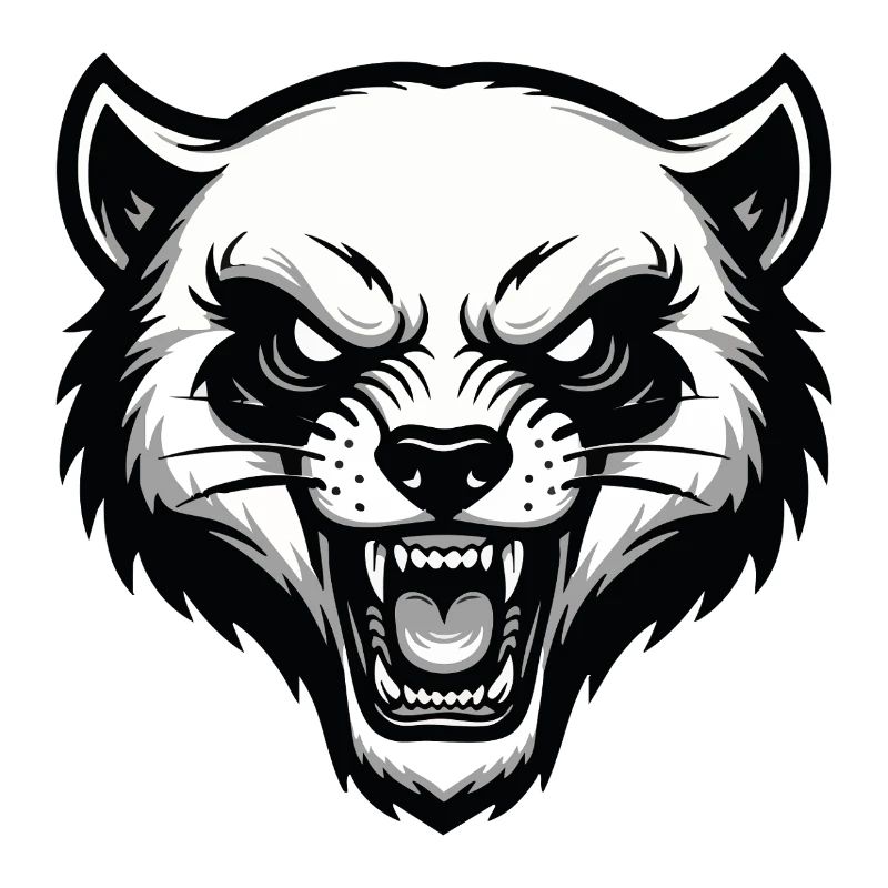 Fierce Wild Glutton Wolverine Mascot Logo