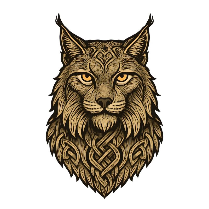 Tête de loup avec ruban celtique