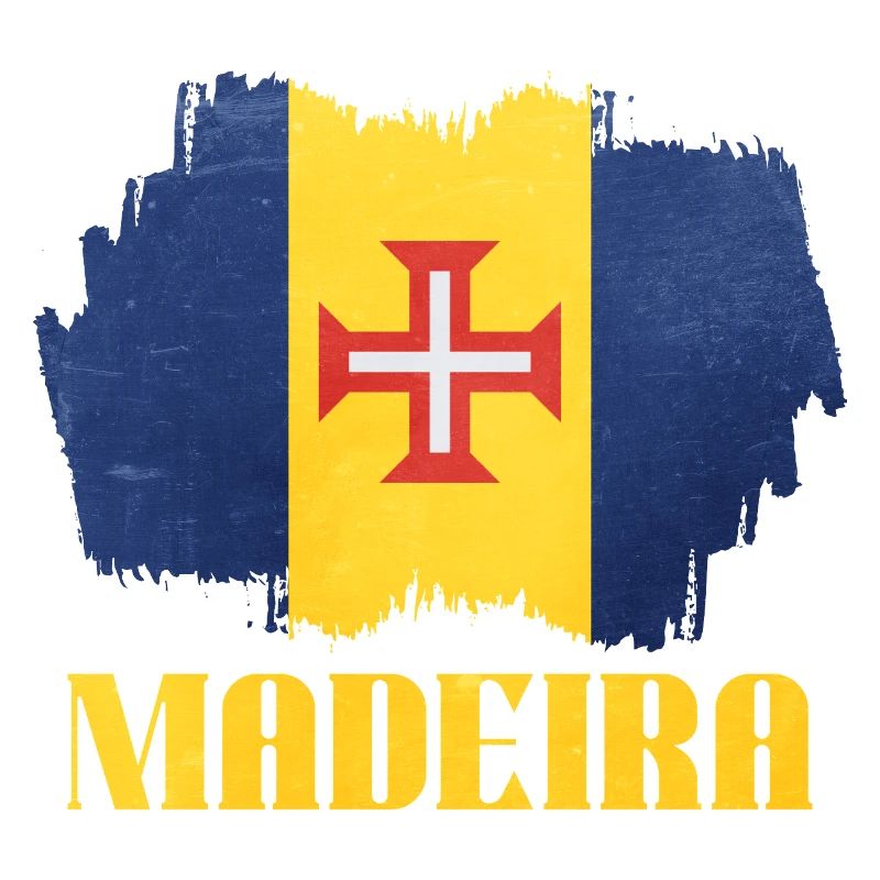 Conception du drapeau de Madère sur le style vintage