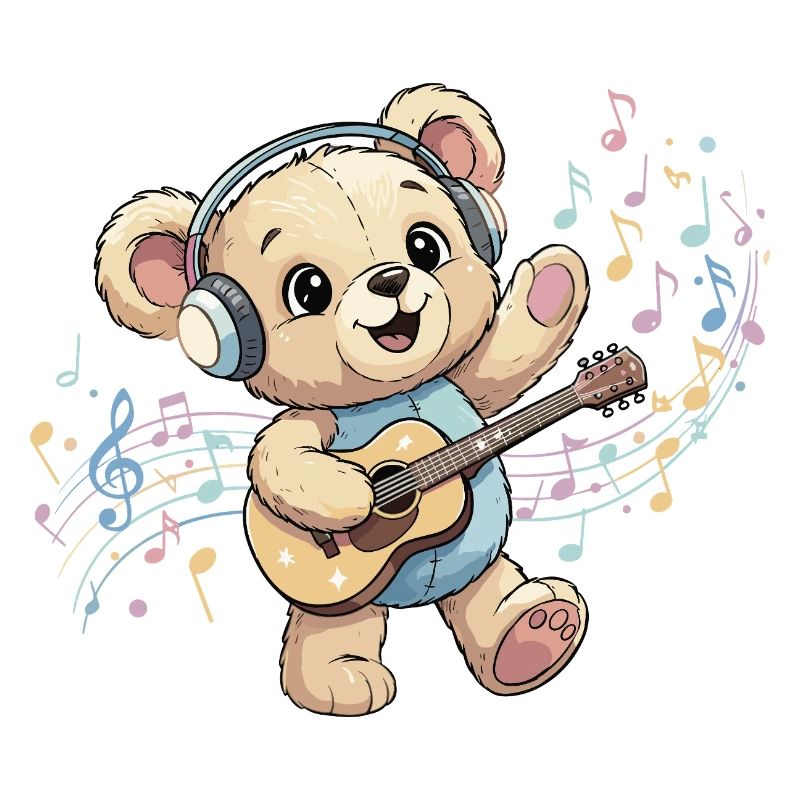 Cuddly Bear with Guitar Groove