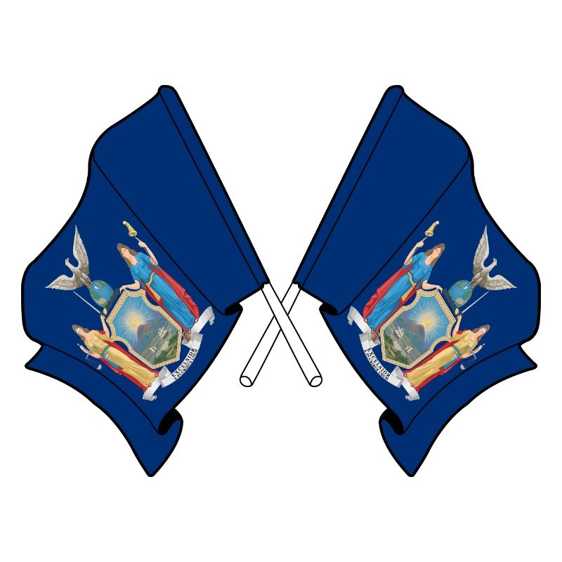 de petits drapeaux traversaient New York