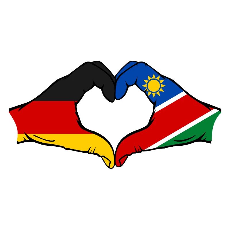 Germany Namibia Flag Hands Heart Shape