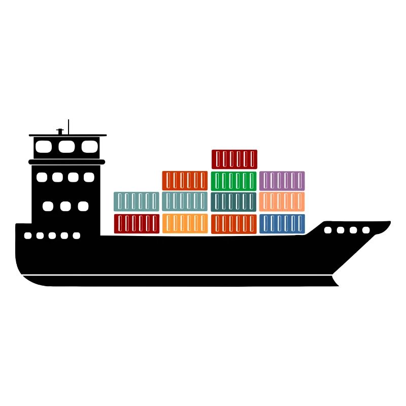 Seecontainerschiff oder Boot mit Containern