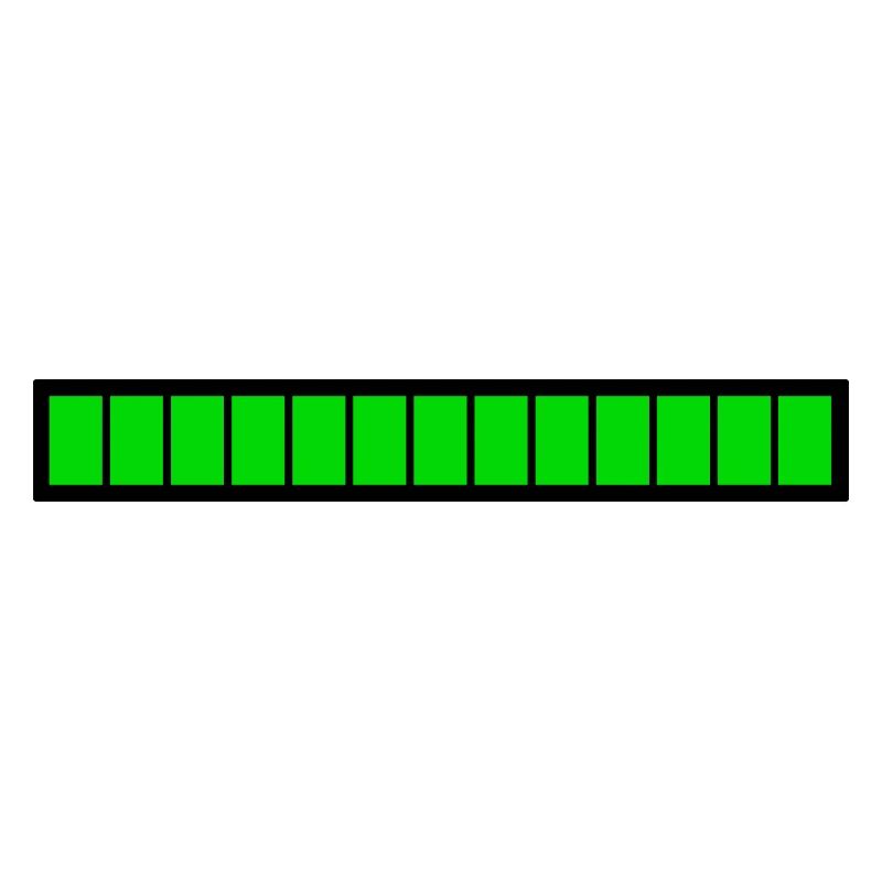 Rectangle loading bar Black Green (100%)
