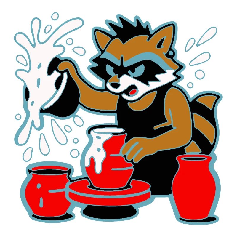 Waschbär-Keramik-Spritzer