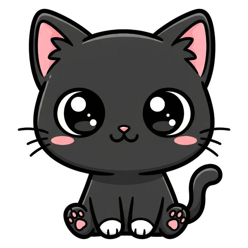 Mitternachtskätzchen-Kawaii-Maskottchen