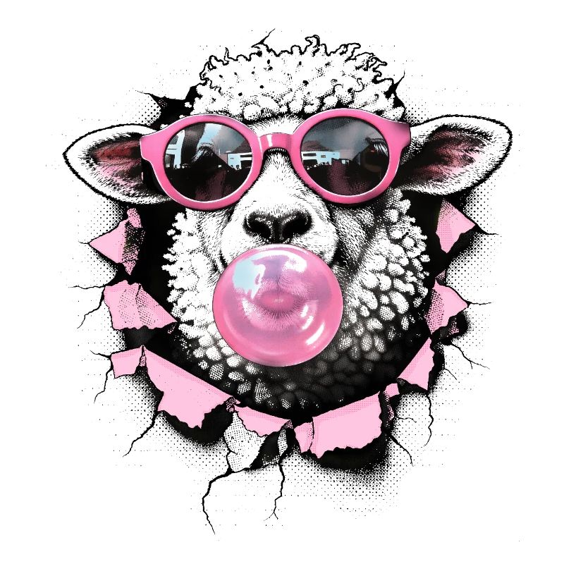 Cool Sheep – Summer Halftone Digital Art