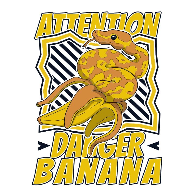 Attention Danger Banana Python Schlange Banana