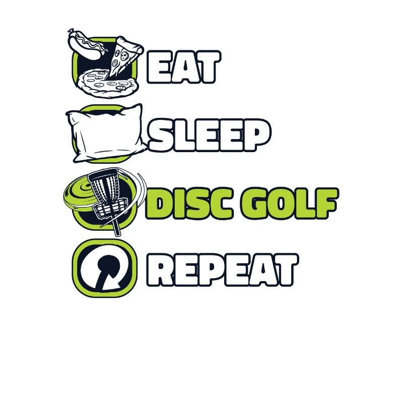 Eat Sleep Disc Golf Repeat Korb Scheibe Disc