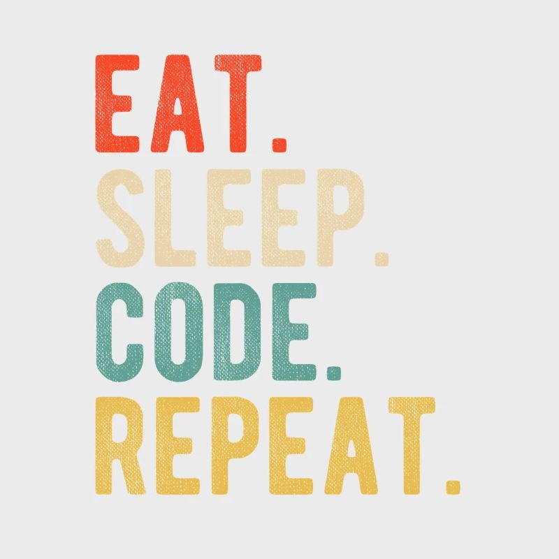 Eat Sleep Code Repeat Programmer Nerd Retro