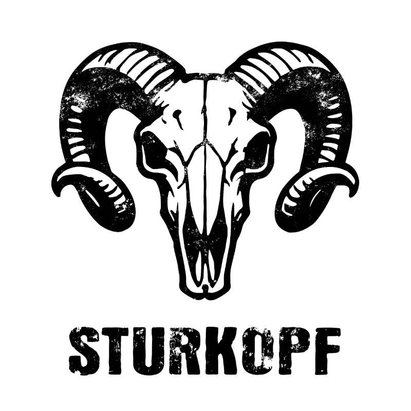 Sturkopf | Widderkopf Schädel mit Hörnern