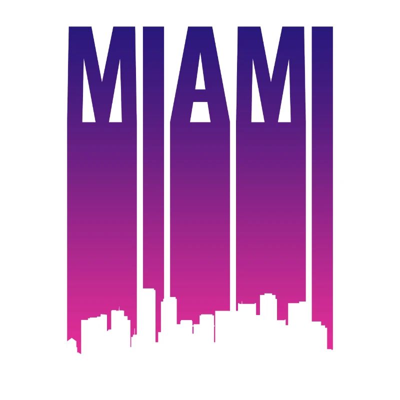 Miami Skyline Gradient Blue Pink