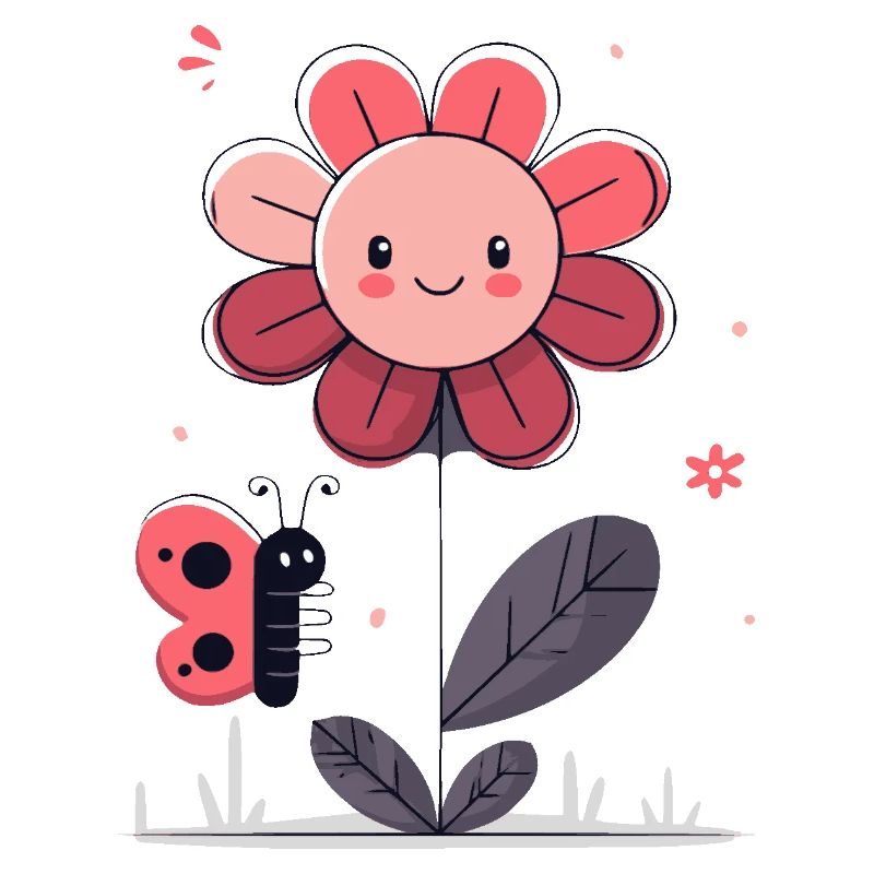 Fleur avec papillon