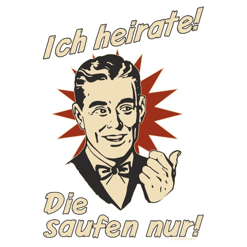 Retro-Eheversprechen mit Trinkmotiv