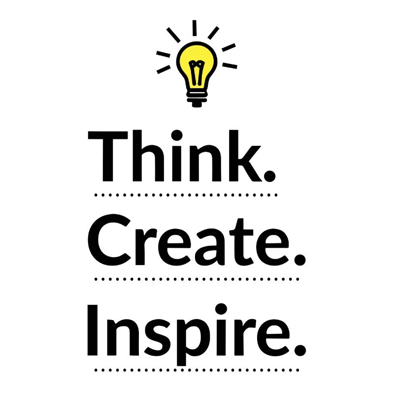 Think Create Inspire Glühbirne