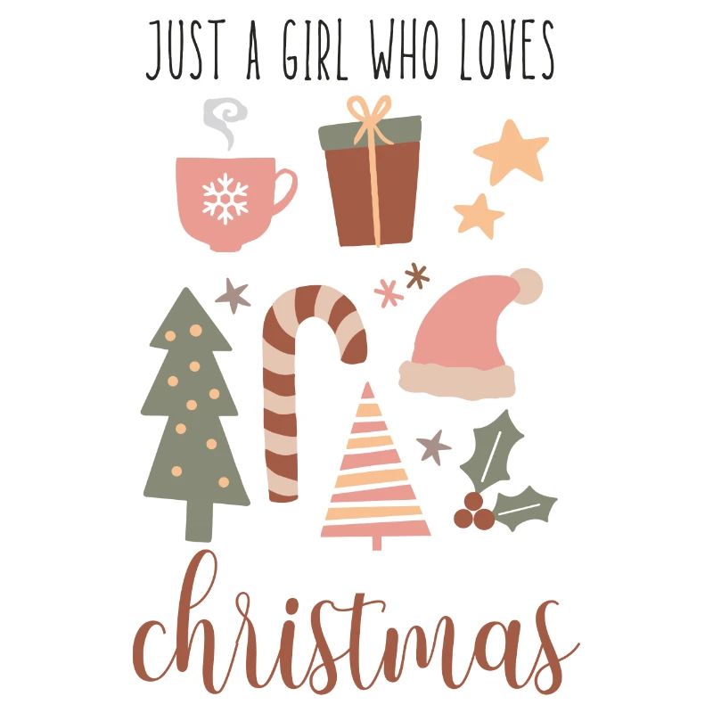 Boho Nur ein Mädchen, das Weihnachten liebt