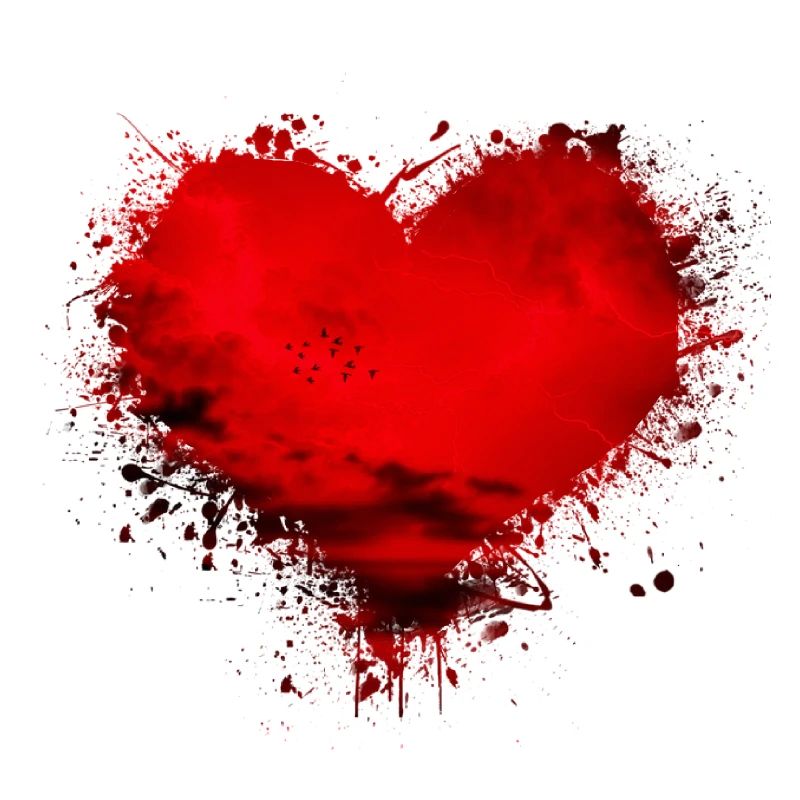 Heart Storm Splatter Stain Splash Splash Heart