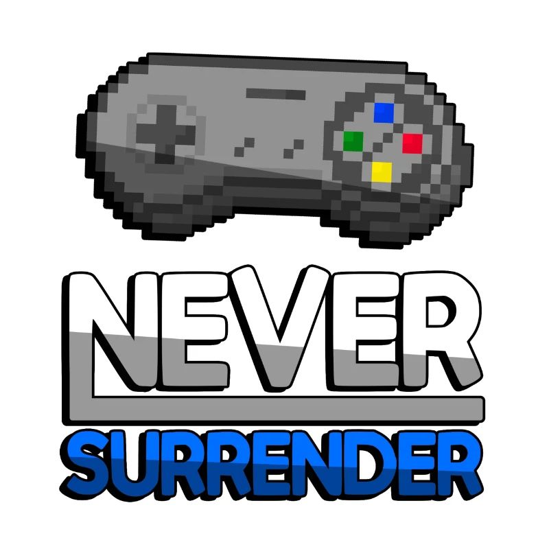 NEVER SURRENDER (Blau) + SNES Controller - Gaming